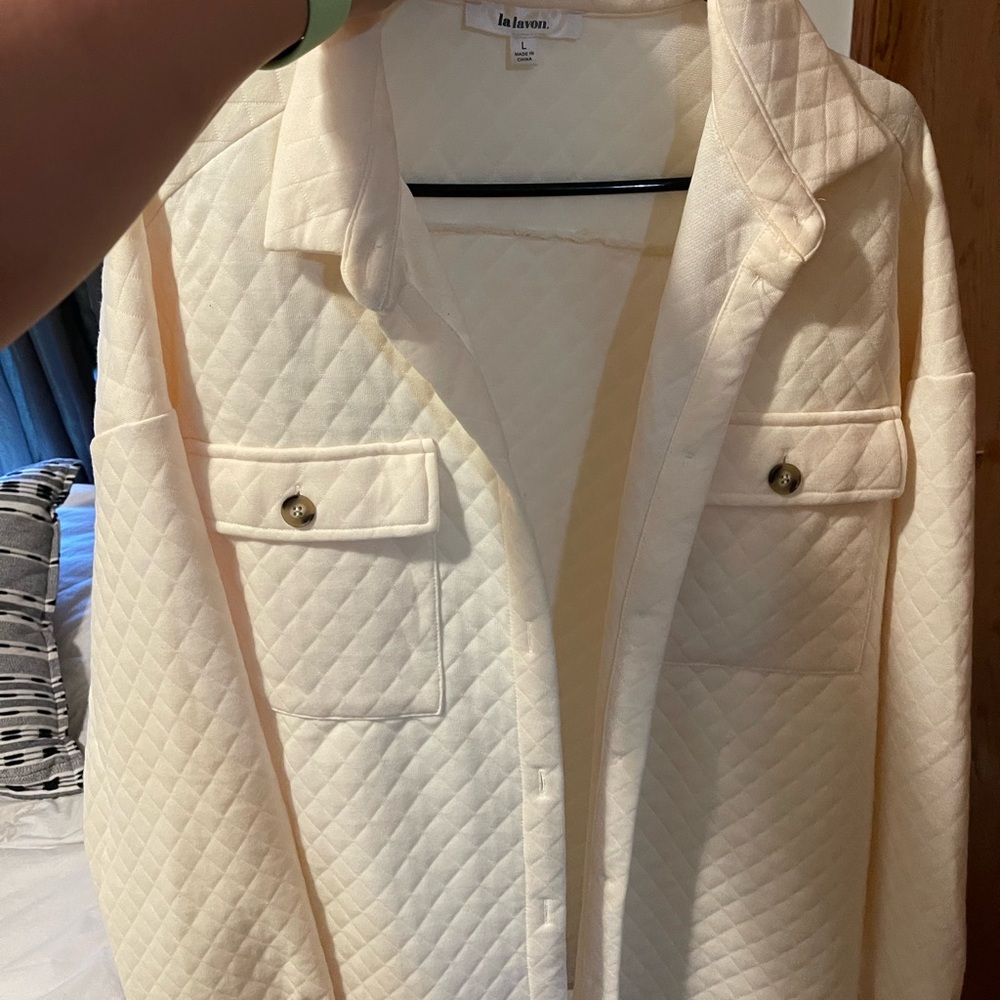 Cream Quilted Jacket